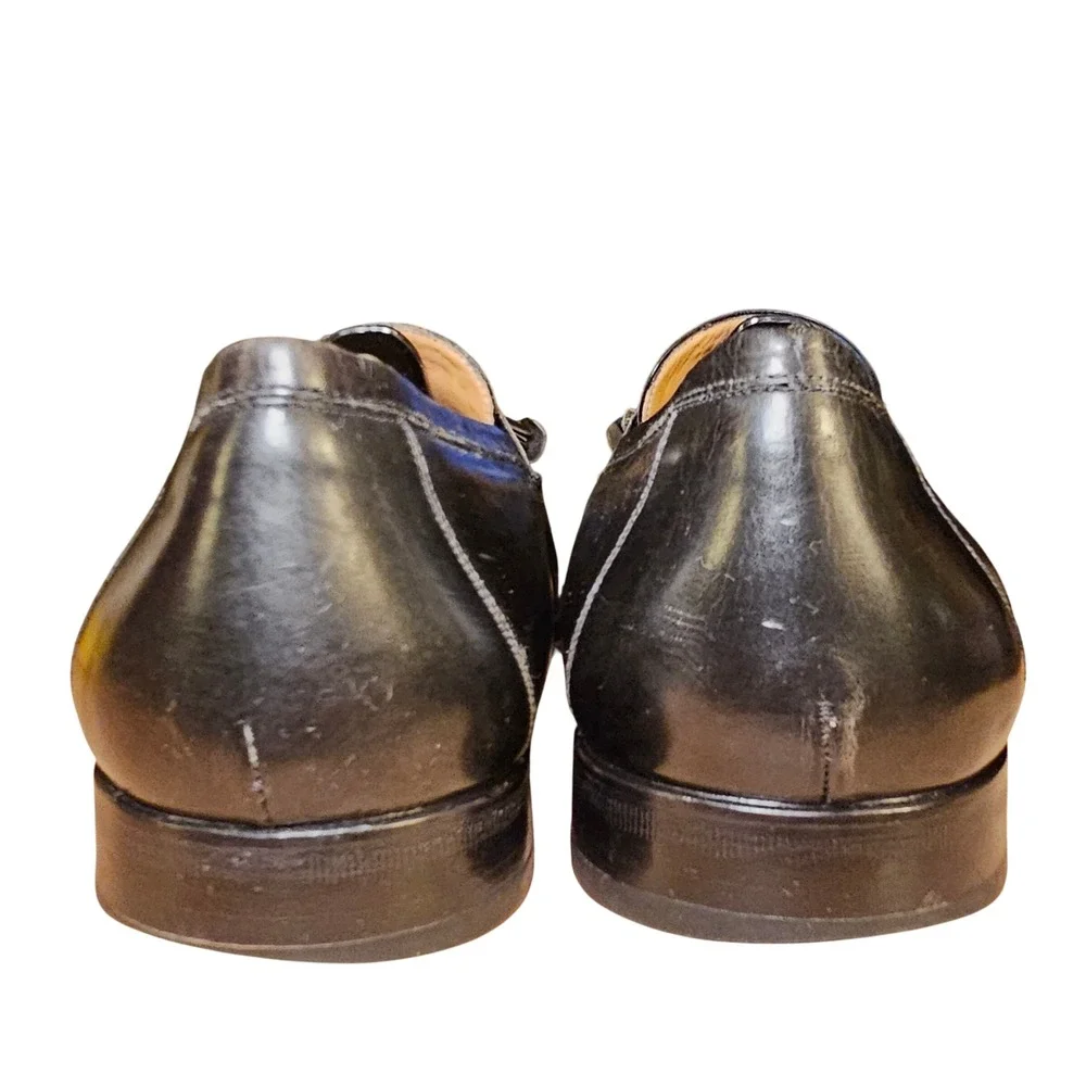 Mezlan Santander Black Leather Tassel Loafer Dress Shoes Men's Size‎ 9 Vintage